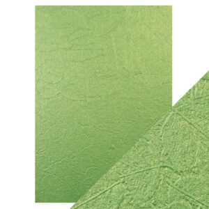 Craft Perfect – Luxury Embossed Card – green leaves – A4