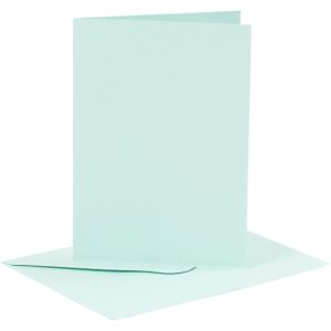 Kort & Kuverter – 10,5 x 15 cm – 6 sæt – Lyseblå