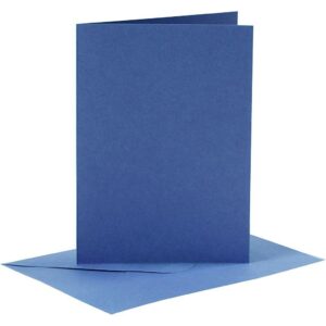 Kort & Kuverter – 10,5 x 15 cm – 6 sæt – Blå