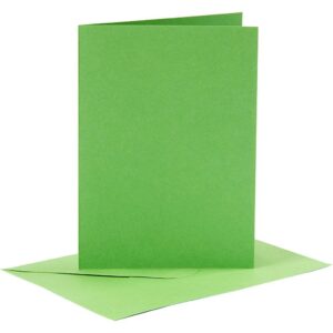 Kort & Kuverter – 10,5 x 15 cm – 6 sæt – Grøn