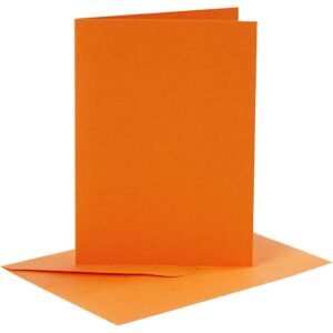 Kort & Kuverter – 10,5 x 15 cm – 6 sæt – Orange