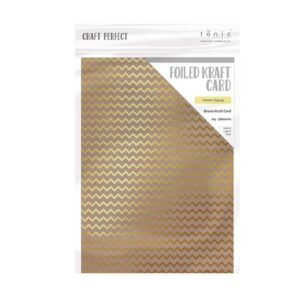 Craft Perfect – Karton med folie – gold zigzag