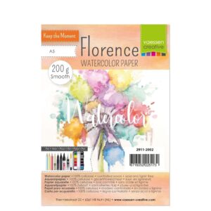 1 ark – Florence – Watercolor paper Smoth – Råhvid – A5