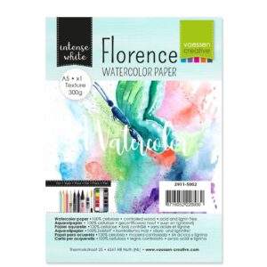 10 ark – Florence – Watercolor paper texture – Ekstra hvid – A5