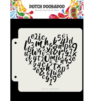 Dutch DooBaDoo Stencil – Alphabet heart