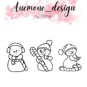 Anemone Design Stempel – Candy Snowmen
