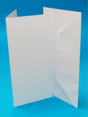 10 sæt Kort & Kuverter 9,8×21 Hvid