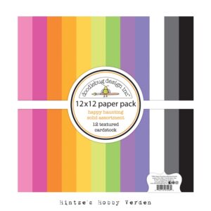 Doodlebug Design Happy Haunting – 12×12 Inch Textured Cardstock Solid Paper Pack
