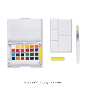 Docrafts Artiste  – Watercolour Travel Kit – 24 colours with water brush