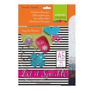 5 ark Florence Self-adhesive glitter paper – No.1