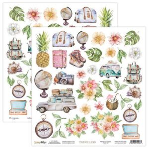 Scrapboys Scrapark – 30,5 x 30,5 cm – Travelers paper paper cut out elements