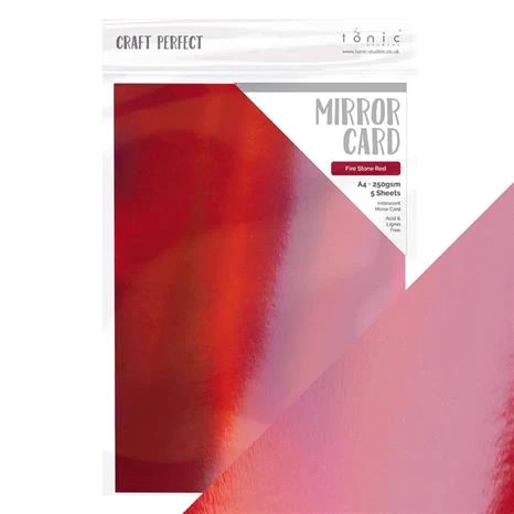 Craft Perfect Iridescent spejlkarton – Fire Stone Red