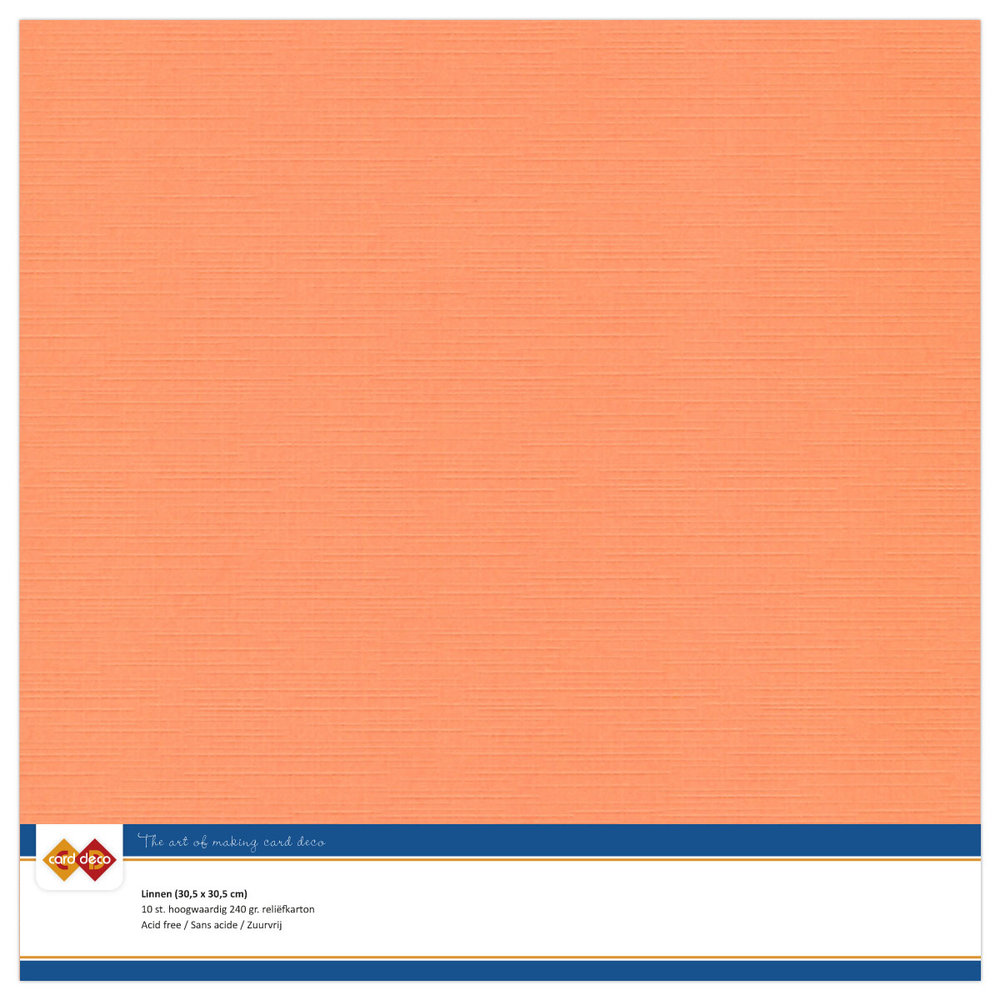 10 ark Linnen karton, 30,5 x 30,5 cm – Soft Orange