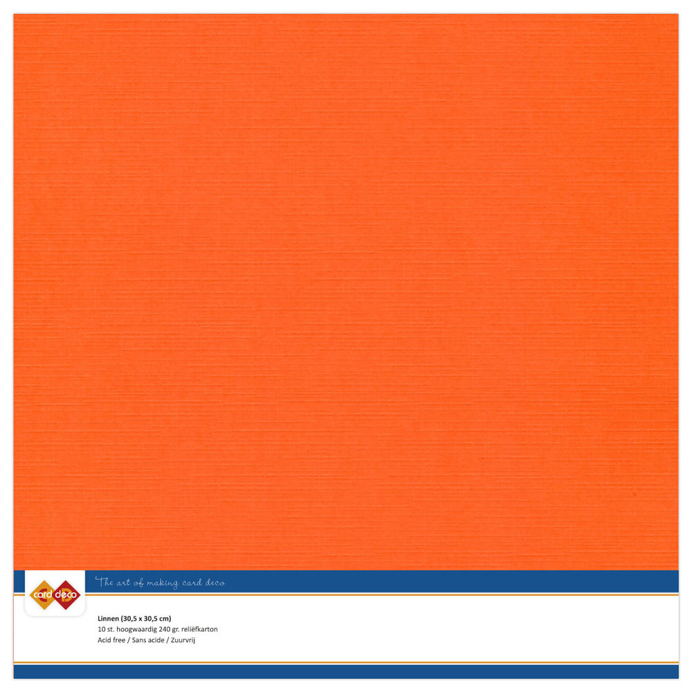 10 ark Linnen karton, 30,5 x 30,5 cm – Orange