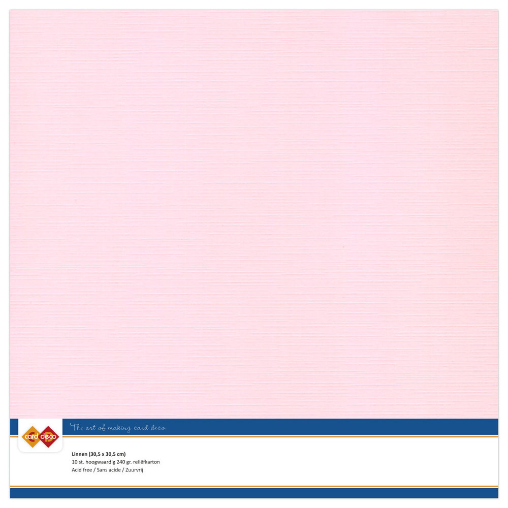 10 ark Linnen karton, 30,5 x 30,5 cm – Light Pink