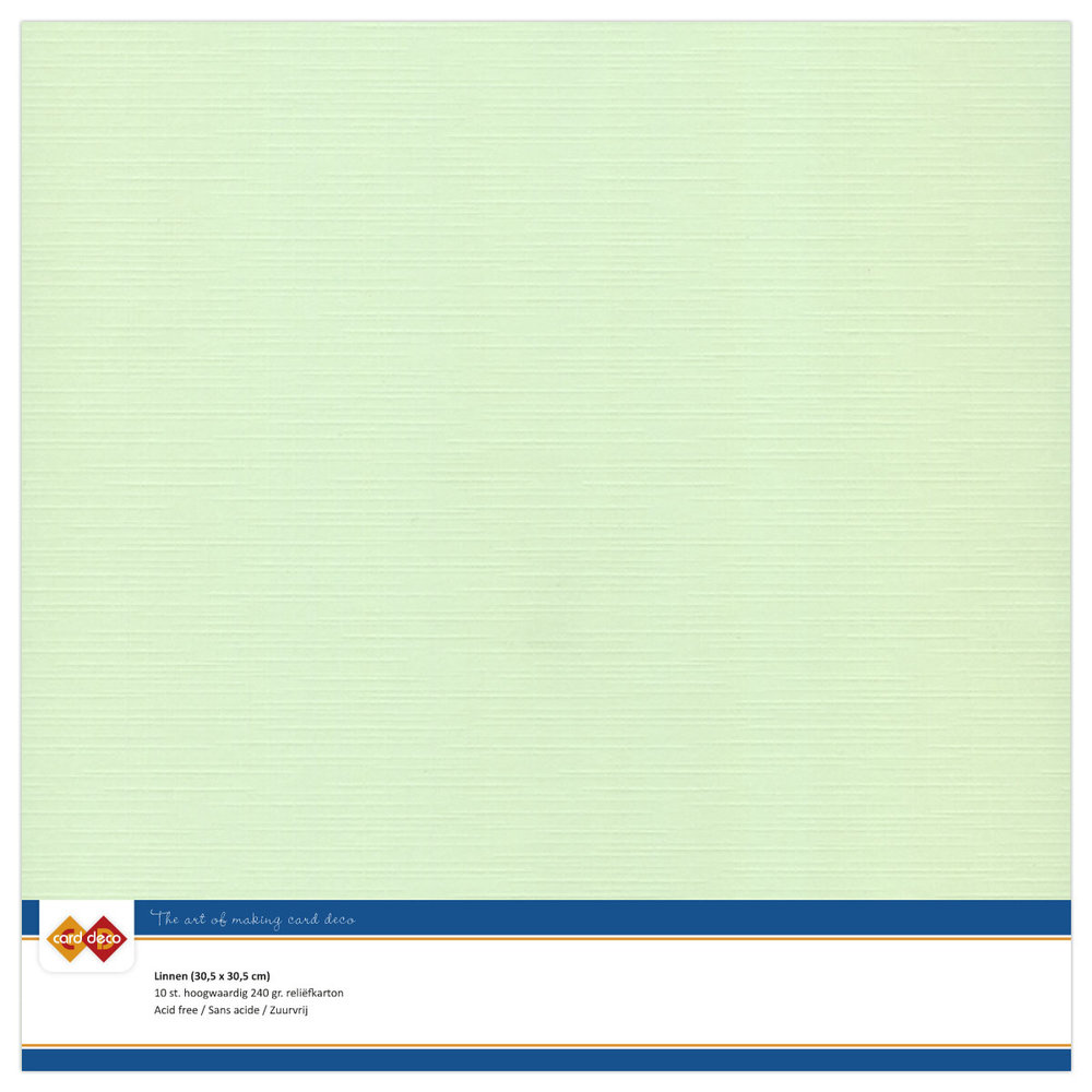 10 ark Linnen karton, 30,5 x 30,5 cm – Light Green
