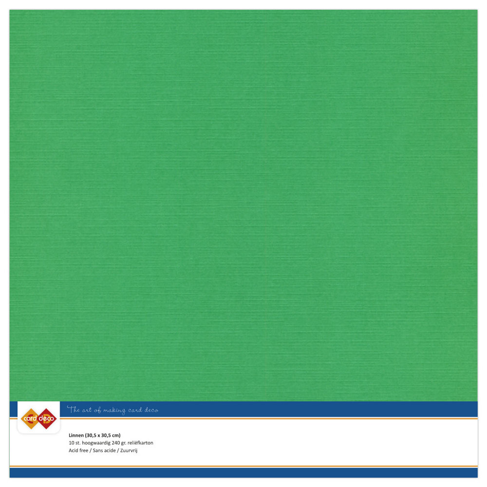 10 ark Linnen karton, 30,5 x 30,5 cm – Green