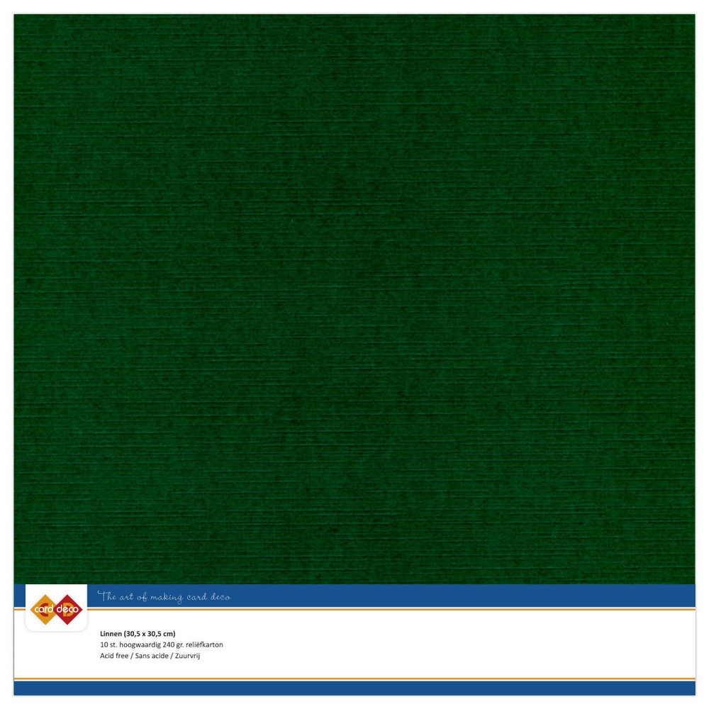 10 ark Linnen karton, 30,5 x 30,5 cm – Christmas Green