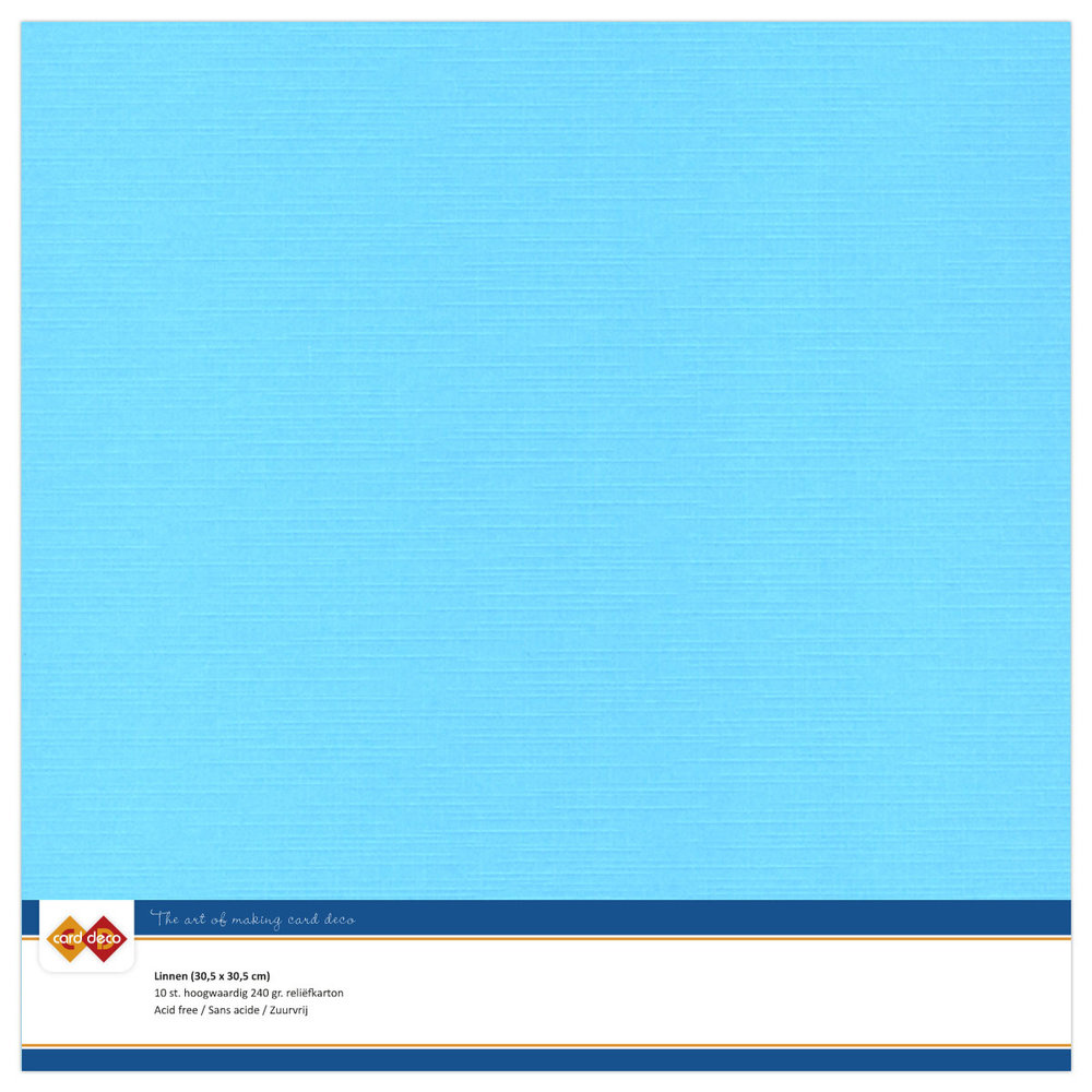 10 ark Linnen karton, 30,5 x 30,5 cm – Sky Blue
