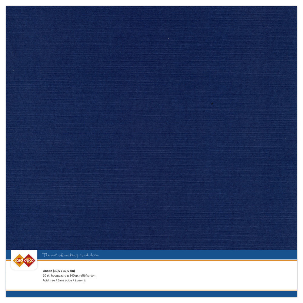10 ark Linnen karton, 30,5 x 30,5 cm – Dark Blue