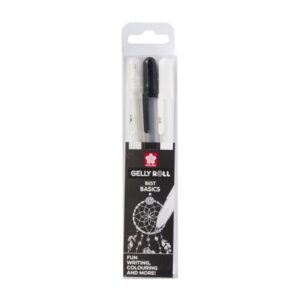 Sakura Gelly roll gel pen – Black, White & Transparent