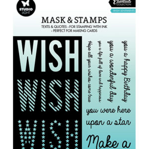 Studio Light Stecil og stempel – Wish sentiments Essentials nr.03