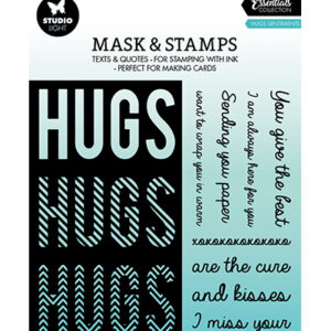 Studio Light Stecil og stempel – Hugs sentiments Essentials nr.04