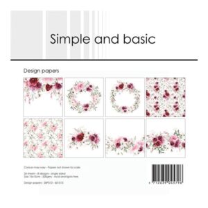 Simple and Basic paperpad 15×15cm – Watercolour Rose