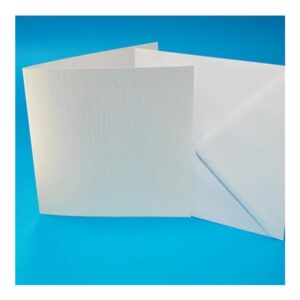 10 sæt kort og kuverter 12,5×12,5cm  – White Linen
