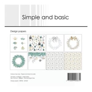 Simple and Basic design Papers 15×15cm – Elegant Christmas